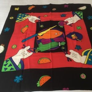 Artistic Silk Crepe 'Sushi' Scarf